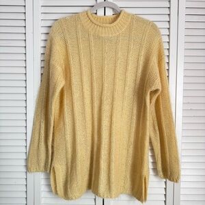 Erika Mohair Blend Rollneck Sweater Tunic Knit Lightweight Buttercream Small